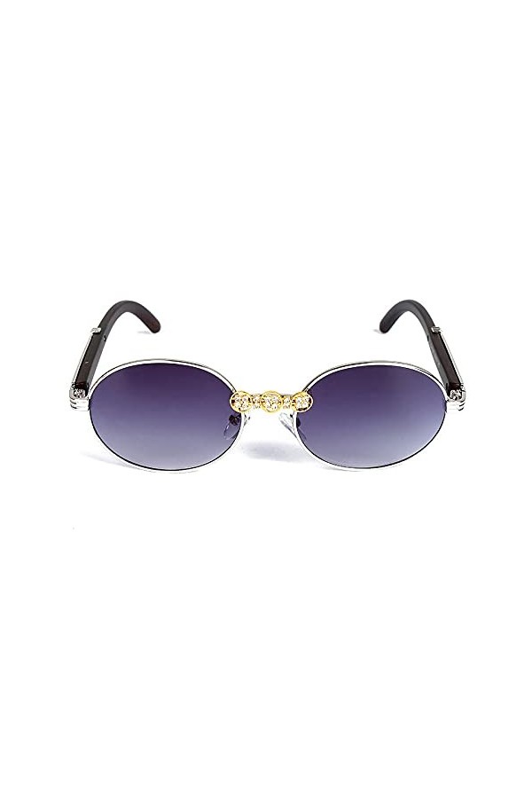 KUELXV Lunettes de soleil Strass Vintage Lunettes De Soleil Femmes De Luxe Diamant Rétro Lunettes De Soleil Hommes Marque Des