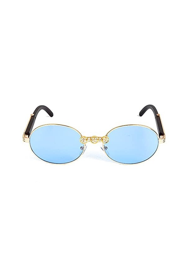 KUELXV Lunettes de soleil Strass Vintage Lunettes De Soleil Femmes De Luxe Diamant Rétro Lunettes De Soleil Hommes Marque Des