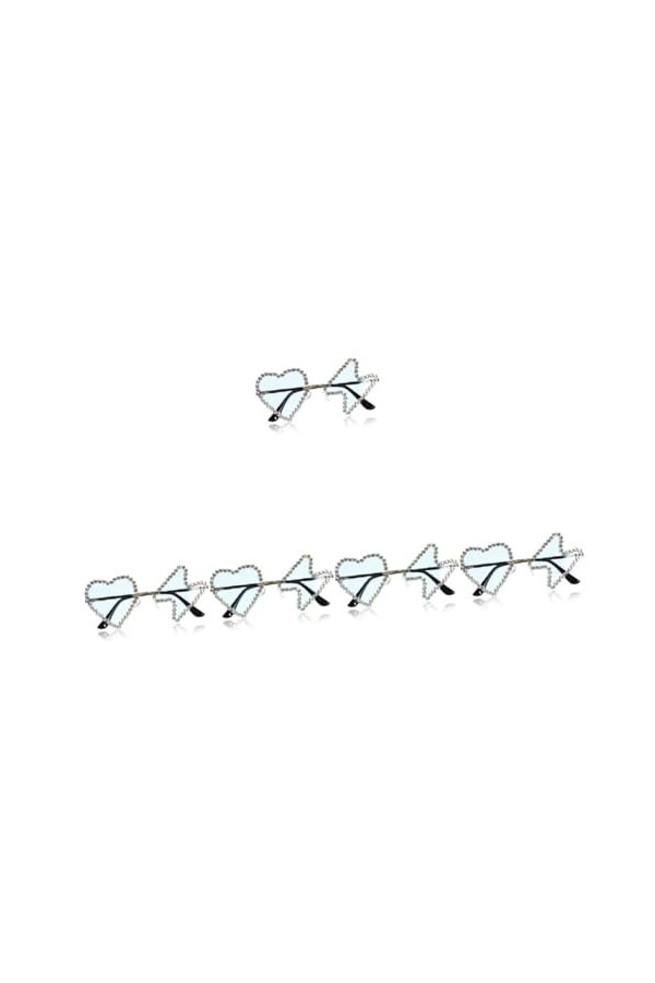 USHOBE 5 Paires De Lunettes De Soleil Hip Hop Enfants Lunettes De Soleil Lunettes De Fête Articles De Fête Robe Coeur Lunette