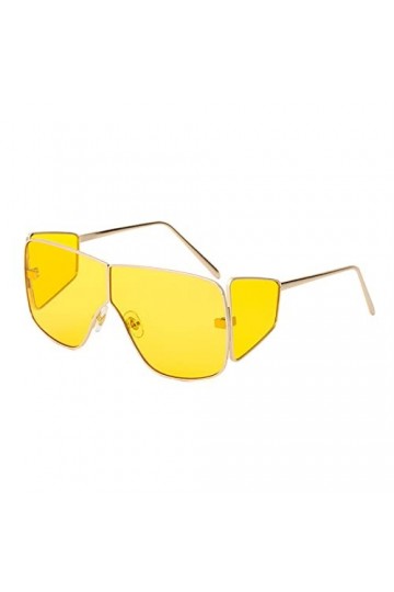 HCHES Lunettes de soleil Steampunk pour femmes, grand cadre, quatre lentilles, lunettes de soleil Steampunk à grand cadre, 8,