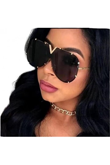 SUYGGCK Lunettes de Soleil Polarisées Lunettes De Soleil Carrées Femmes Répèles Rétro Soleil pour Femmes Surdimensionnées Bla