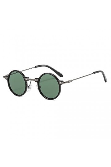 HPIRME Petites lunettes de soleil rondes hommes femmes rétro steam punk lunettes dégradé lunettes vintage conduite nuances, n