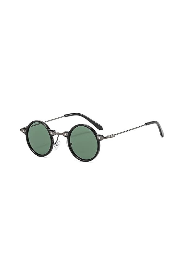HPIRME Petites lunettes de soleil rondes hommes femmes rétro steam punk lunettes dégradé lunettes vintage conduite nuances, n