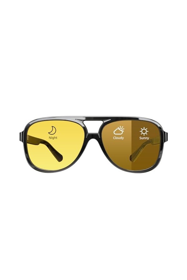 Goiteia Lunettes de conduite photochromiques de jour et de nuit anti-reflets pour homme et femme, monture large TR90, lunette