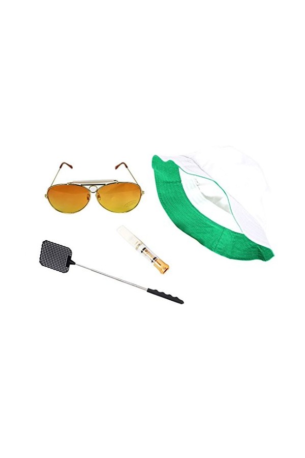 thecostumebase Fear & Loathing Chapeau Las Vegas Lunettes de soleil orange Porte-cigarette Flyswatter