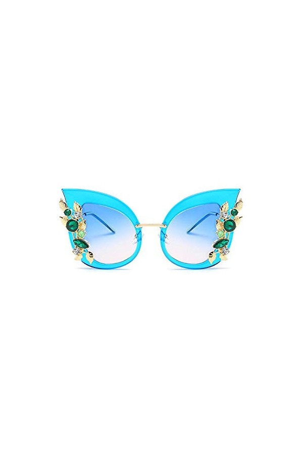NIUASH Lunettes de Soleil polarisées Lunettes de Soleil pour Femmes Décoration œil de Chat Lunettes de Soleil Vintage Shades 