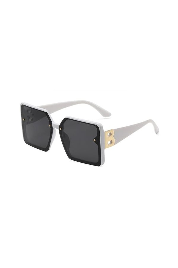 HCHES Lunettes de Soleil à Monture Carrée pour Femmes Hommes Lunettes de Soleil Vintage Mâle Lunettes de Soleil Femme Lunette