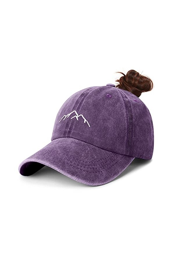 YAKASU Casquette Queue de Cheval Femme - Casquette de Baseball Femme Ete Running Fille Vintage Femme Légère Réglable Casquett