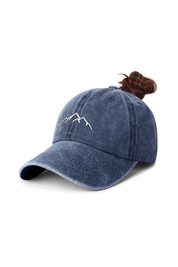 YAKASU Casquette Queue de Cheval Femme - Casquette de Baseball Femme Ete Running Fille Vintage Femme Légère Réglable Casquett