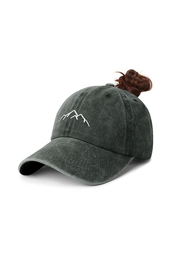 YAKASU Casquette Queue de Cheval Femme - Casquette de Baseball Femme Ete Running Fille Vintage Femme Légère Réglable Casquett