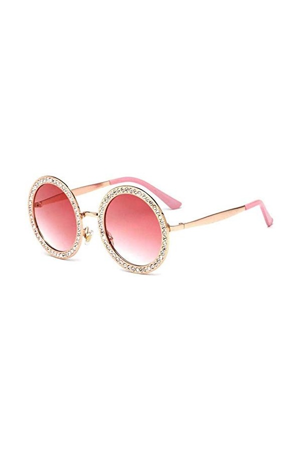 NIUASH Lunettes de Soleil polarisées Lunettes de Soleil Femmes Accessoires de Lunettes de Mode Diamant Oeil de Chat Rond Cadr