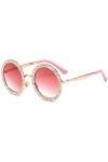 NIUASH Lunettes de Soleil polarisées Lunettes de Soleil Femmes Accessoires de Lunettes de Mode Diamant Oeil de Chat Rond Cadr