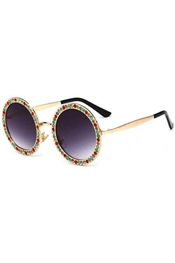 NIUASH Lunettes de Soleil polarisées Lunettes de Soleil Femmes Accessoires de Lunettes de Mode Diamant Oeil de Chat Rond Cadr