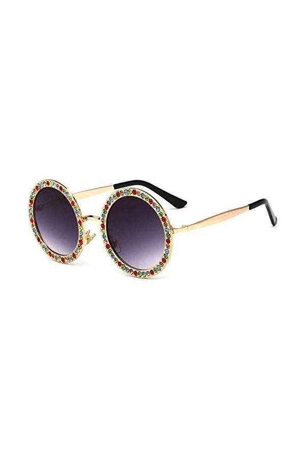 NIUASH Lunettes de Soleil polarisées Lunettes de Soleil Femmes Accessoires de Lunettes de Mode Diamant Oeil de Chat Rond Cadr