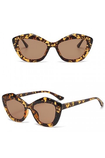 HPIRME Lunettes de soleil yeux de chat blanc petites femmes irrégulières couleur bonbon lunettes de soleil femme voyage lunet