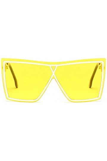 ZYIZEE Lunettes de Soleil Monture en métal surdimensionné Lunettes de Soleil Femmes Lunettes de Soleil Plates Hommes Mode Lun