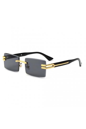 Lunettes de Soleil Rétro sans Monture pour Hommes Femmes Punk sans Cadre Rectangle Lunettes de Soleil de Coupe Petites Nuance