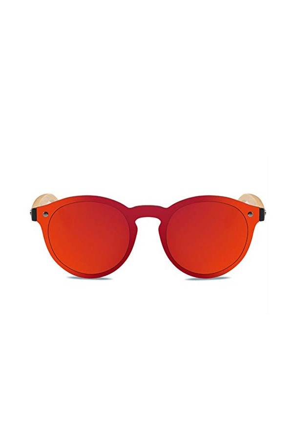 DWSYDA Jambe en Bois Fait à la Main Lunettes de Soleil Rondes Lunettes de Soleil en Bois Femmes Rétro Pied en Bambou Lunettes