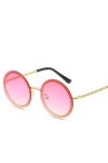 ANICHE Lunettes de Soleil pour Femmes, Femmes Rondes Lunettes de Soleil Shades Cadres de la chaîne de Luxe avec Objectif sans