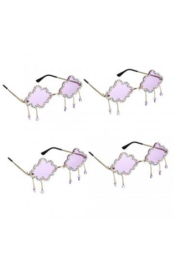 Toddmomy 4 Paires Nuage Lunettes De Soleil Vintage Lunettes Mode Lunettes Femme Lunettes De Soleil sans Monture Vague Lunette