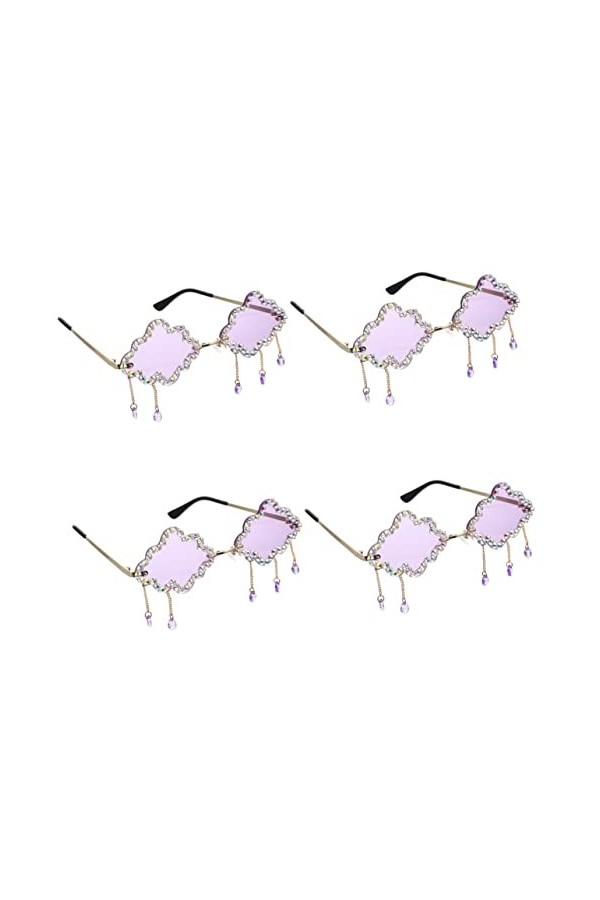 Toddmomy 4 Paires Nuage Lunettes De Soleil Vintage Lunettes Mode Lunettes Femme Lunettes De Soleil sans Monture Vague Lunette