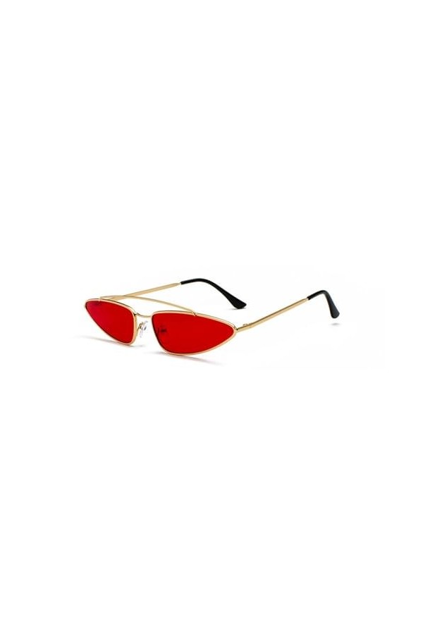 HPIRME Lunettes de Soleil Triangle Femmes Double Pont Petit Cadre Lunettes de Soleil Rétro Extérieur UV400 Nuances pour Dames