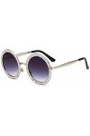 NIUASH Lunettes de Soleil polarisées Lunettes de Soleil pour Femmes Accessoires de Lunettes de Mode Diamond Cat Eye Round Met