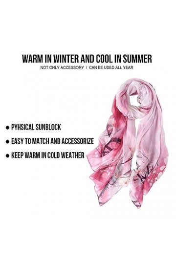 STORY OF SHANGHAI Femme Foulard 100% Soie Imprime Floral Grande Echarpe Châle Ultra-Léger Respirant Elégant 175 * 110CM,Rose 