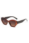 HPIRME Lunettes de soleil yeux de chat vintage femmes hommes lunettes de soleil femme homme rétro UV400 lunettes, marron C3, 
