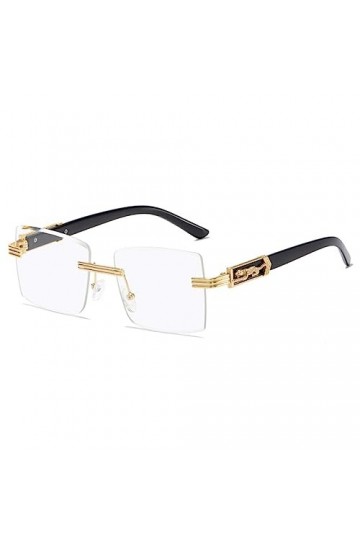 HPIRME Lunettes de soleil rétro sans monture carrées en métal Vintage nuances femmes femmes hommes lunettes de soleil lunette