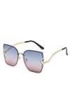 HPIRME Lunettes de soleil carrées surdimensionnées femmes grand cadre femmes lunettes diamant dégradé femme lunettes extérieu
