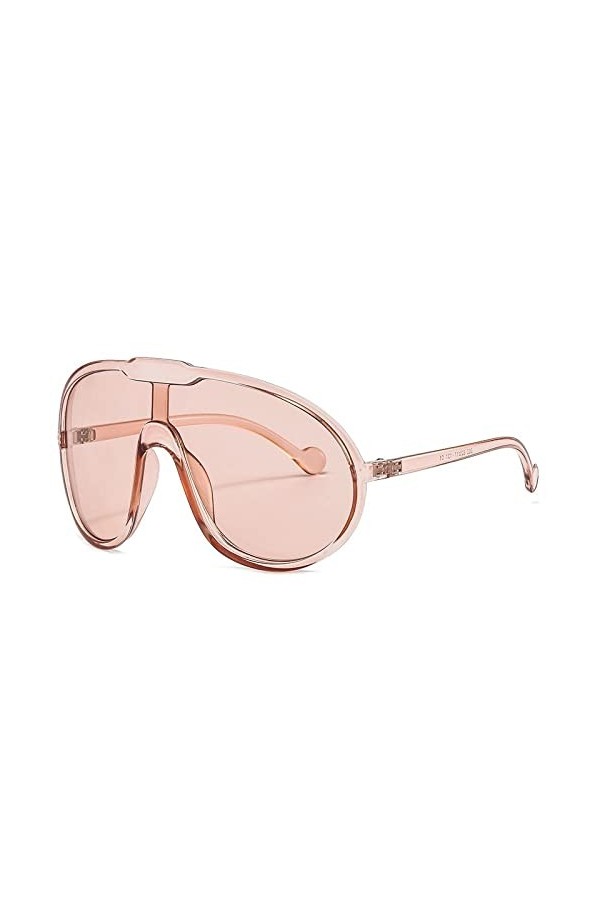 One Piece Shield Lunettes de Soleil pour Femmes surdimensionnées Arc Lunettes de Soleil Hommes Hip Hop Gradient Shades, Champ