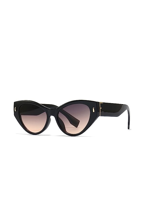 HPIRME Femmes Vintage Cat Eye lunettes de soleil rétro lunettes de soleil dames verres dégradés nuances UV400, violet marron,