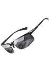 DUCO Lunettes de Soleil Polarisées UV400 pour hommes en Fibre de Carbone pour Sports de Plein air avec Monture en Métal 8277 