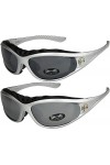 Choppers - Lot de 2 paires de lunettes de soleil femmes hommes - 1x Modèle 02 noir/pratiquement transparente et 1x Modèle 0
