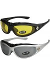 Choppers - Lot de 2 paires de lunettes de soleil femmes hommes - 1x Modèle 02 noir/pratiquement transparente et 1x Modèle 0