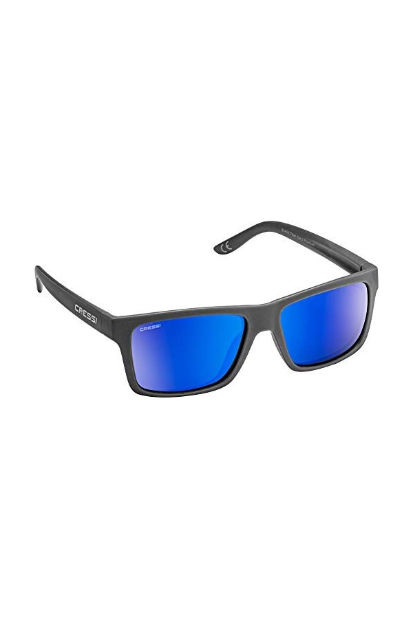 Cressi Bahia Floating Sunglasses Lunettes de Soleil de Sport Flottantes Polarisées Anti UV 100% Unisex-Adult, Noir/Verres Fum