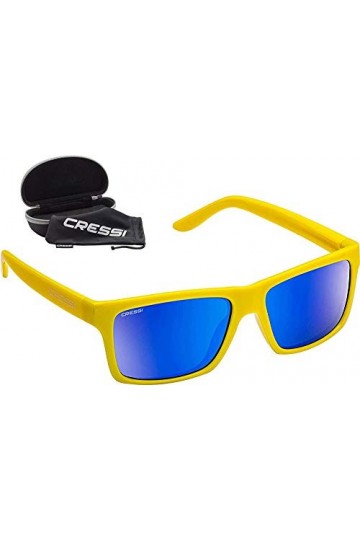 Cressi Bahia Floating Sunglasses Lunettes de Soleil de Sport Flottantes Polarisées Anti UV 100% Unisex-Adult, Jaune/Verres Mi