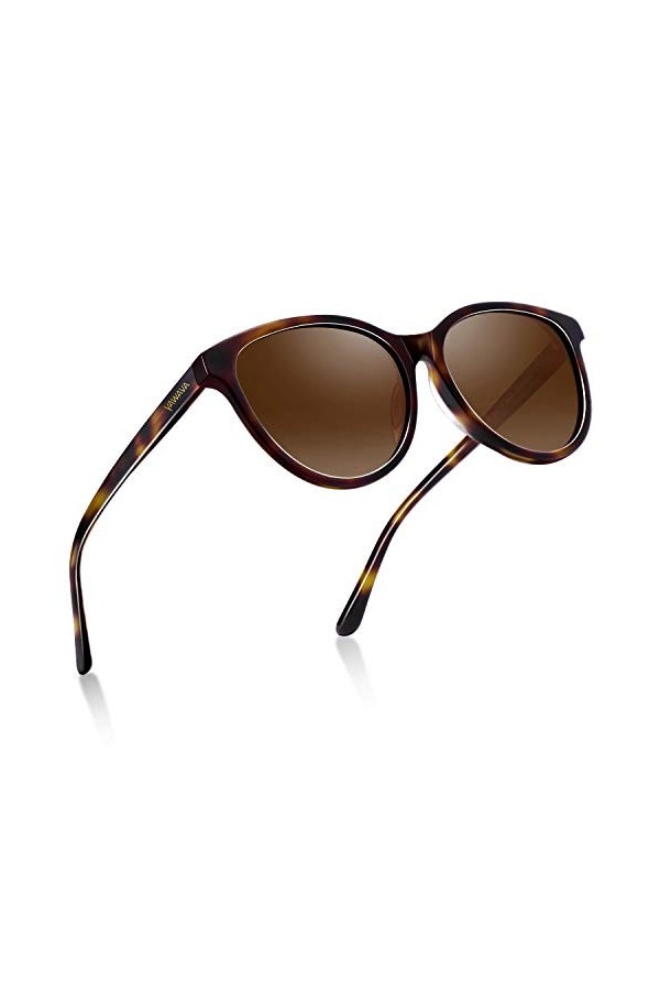 AVAWAY Lunettes de Soleil Femme Polarisées Oeil de chat UV400 Protection Voyager pêche Conduire AV201