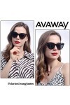 AVAWAY Lunettes de Soleil Femme Polarisées Oeil de chat UV400 Protection Voyager pêche Conduire AV201