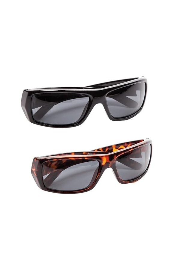 BEST DIRECT 2 lunettes de soleil polarisées Polaryte HD 1 noir + 1 écaille de tortue haute définition avec élégantes, prote