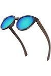 Balinco® Lunettes de soleil en bambou avec verres ronds polarisés- dans un set daccessoires pratique, boîte cadeau incluse -