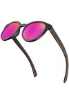 Balinco® Lunettes de soleil en bambou avec verres ronds polarisés- dans un set daccessoires pratique, boîte cadeau incluse -