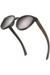 Balinco® Lunettes de soleil en bambou avec verres ronds polarisés- dans un set daccessoires pratique, boîte cadeau incluse -