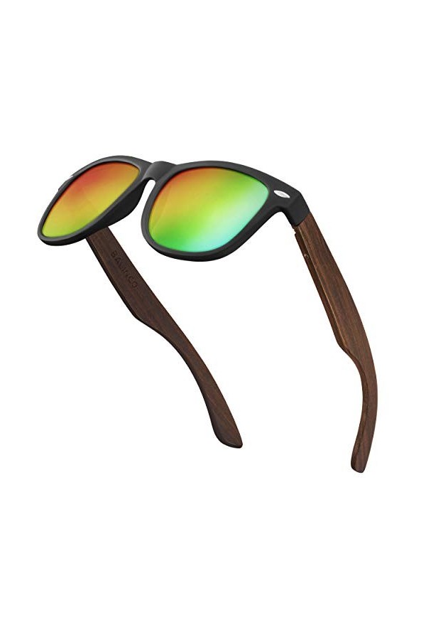 Balinco Set de lunettes de soleil en bambou pour hommes et femmes - avec lentilles polarisées TAC pour une vision intense - d