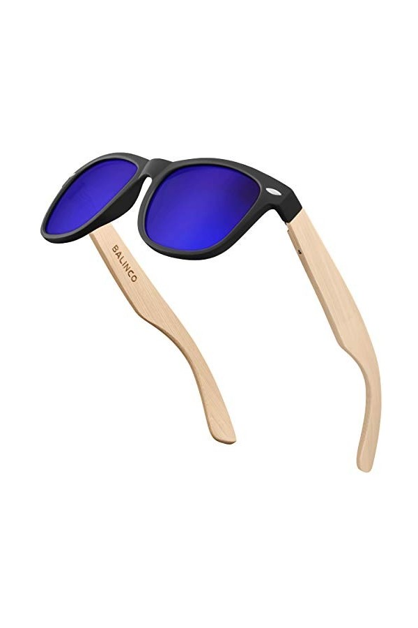 Balinco Set de lunettes de soleil en bambou pour hommes et femmes - avec lentilles polarisées TAC pour une vision intense - d