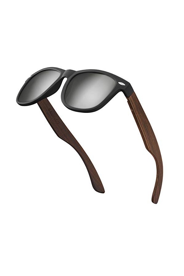 Balinco Set de lunettes de soleil en bambou pour hommes et femmes - avec lentilles polarisées TAC pour une vision intense - d