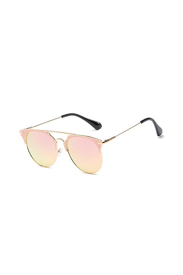 e-phoria Lunettes de soleil Round Classic | Minimaliste | Cadre d’or/Lentille miroir
