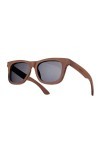 morefaz Lunettes de soleil UNISEX Bois Sombre style rétro avec verres ronds et charnière à ressort