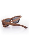 morefaz Lunettes de soleil UNISEX Bois Sombre style rétro avec verres ronds et charnière à ressort